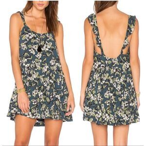 Free People Dress Small Blue Green Floral Ruffle Mini Dear You Anthropologie S